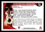 2010 Topps #146   -  Clinton Portis / Santana Moss Washington Redskins Team Back Thumbnail