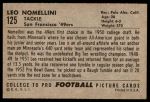 1952 Bowman Large #125  Leo Nomellini  Back Thumbnail