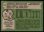1978 Topps #224  Gregg Bingham  Back Thumbnail