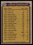 1979 Topps #357   -  Dexter Bussey / David Hill / Jim Allen / Al Baker Lions Leaders & Checklist Back Thumbnail