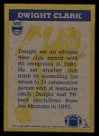 1982 Topps #479   -  Dwight Clark In Action Back Thumbnail