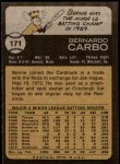 1973 Topps #171  Bernie Carbo  Back Thumbnail