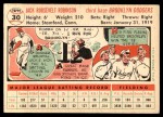 1956 Topps #30 Jackie Robinson Back Thumbnail