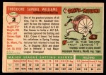 1955 Topps #2 Ted Williams Back Thumbnail