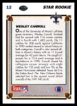 1991 Upper Deck #12  Wesley Carroll  Back Thumbnail
