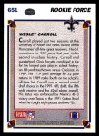 1991 Upper Deck #651  Wesley Carroll  Back Thumbnail