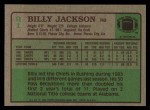 1984 Topps #91  Billy Jackson  Back Thumbnail