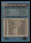 1988 Topps #350   -  James Wilder / Paul Tripoli / Ron Holmes / Ervin Randle Buccaneers Leaders Back Thumbnail
