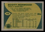1989 Topps #42  Scott Norwood  Back Thumbnail