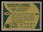 1989 Topps #78  Hassan Jones  Back Thumbnail