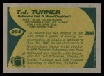 1989 Topps #294  T.J. Turner  Back Thumbnail