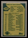 1989 Topps #325   -  Ron Hall / Lars Tate / Bruce Hill / Harry Hamilton / Ron Holmes / Eugene Marve Buccaneers Leaders Back Thumbnail