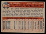 1957 Topps #210 Roy Campanella Back Thumbnail