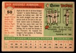 1955 Topps #50 Jackie Robinson Back Thumbnail