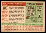 1955 Topps #50 Jackie Robinson Back Thumbnail