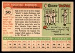 1955 Topps #50 Jackie Robinson Back Thumbnail