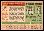 1955 Topps #50 Jackie Robinson Back Thumbnail