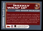 2003 Topps #298   -  Terrell Owens Weekly Wrap-Up Back Thumbnail