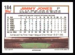 1992 Topps #184  Jimmy Jones  Back Thumbnail