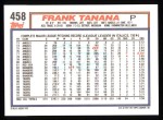 1992 Topps #458  Frank Tanana  Back Thumbnail
