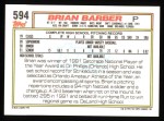 1992 Topps #594  Brian Barber  Back Thumbnail