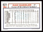 1992 Topps #621  Dan Gakeler  Back Thumbnail