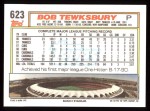 1992 Topps #623  Bob Tewksbury  Back Thumbnail