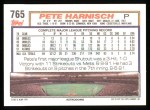 1992 Topps #765  Pete Harnisch  Back Thumbnail