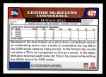 2008 Topps #427  Leodis McKelvin  Back Thumbnail