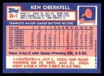 1984 Topps Traded #85  Ken Oberkfell  Back Thumbnail