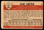 1953 Bowman #104  Luke Easter  Back Thumbnail