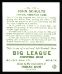 1933 Goudey Reprint #186  John Schulte  Back Thumbnail
