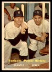 1957 Topps #407 - Mickey Mantle / Yogi Berra Yankees' Power Hitters Front Thumbnail