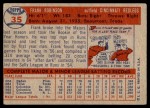 1957 Topps #35 Frank Robinson Back Thumbnail