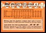 1988 Topps Traded #120 T Mickey Tettleton  Back Thumbnail