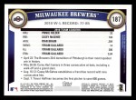 2011 Topps #187   Brewers Team Back Thumbnail