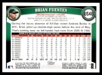 2011 Topps Update #40  Brian Fuentes  Back Thumbnail