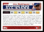 2004 Topps #358   -  Alex Rodriguez All-Star Back Thumbnail