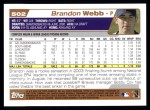 2004 Topps #502  Brandon Webb  Back Thumbnail