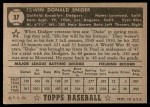 1952 Topps #37 Duke Snider Back Thumbnail