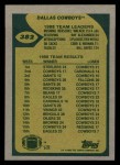 1989 Topps #382   -  Steve Pelluer / Herschel Walker / Ray Alexander / Garry Cobb / Danny Noonan / Bill Bates Cowboys Leaders Back Thumbnail