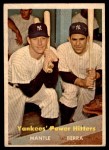 1957 Topps #407 - Mickey Mantle / Yogi Berra Yankees' Power Hitters Front Thumbnail