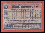 1991 Topps #119  Carl Nichols  Back Thumbnail