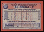 1991 Topps #149  Al Osuna  Back Thumbnail