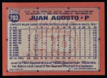 1991 Topps #703  Juan Agosto  Back Thumbnail
