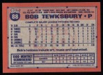 1991 Topps #88  Bob Tewksbury  Back Thumbnail