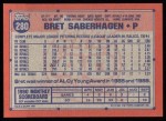 1991 Topps #280  Bret Saberhagen  Back Thumbnail