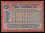 1991 Topps #627  Tim Layana  Back Thumbnail