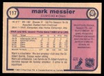 1982 O-Pee-Chee #117  Mark Messier  Back Thumbnail