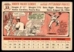 1956 Topps #33 Roberto Clemente Back Thumbnail